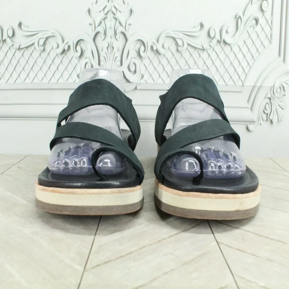 Merrell Juno Wrap Black Leather Comfort Casual Slide Sandals Size 9 - Picture 4 of 9
